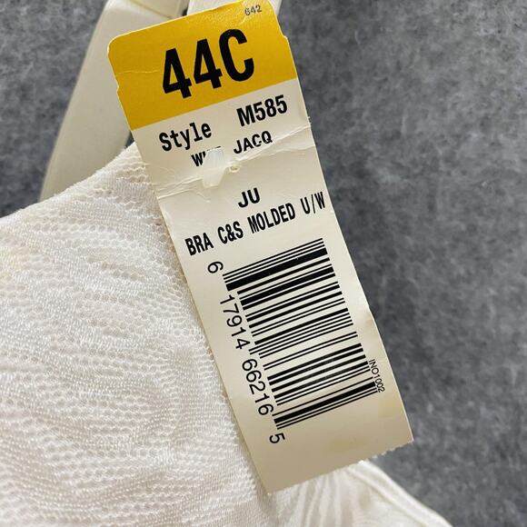 Playtex Bra Womens 44C Ivory Molded Underwire Jacquard Adjustable Straps Smooth - Picture 2 of 5